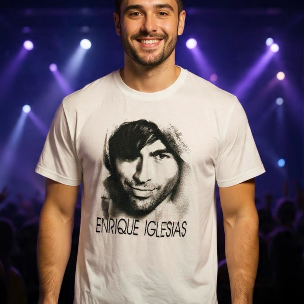 Enrique Iglesias Y2K White Graphic XL T-Shirt